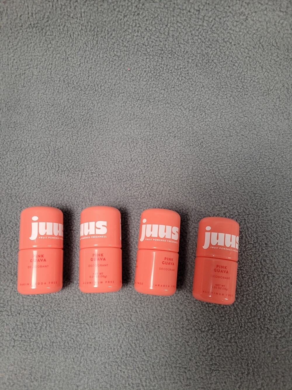 4 Pack Juus Pink Guava Aluminum-Free Mini Deodorant 0.35 oz Travel Size NEW